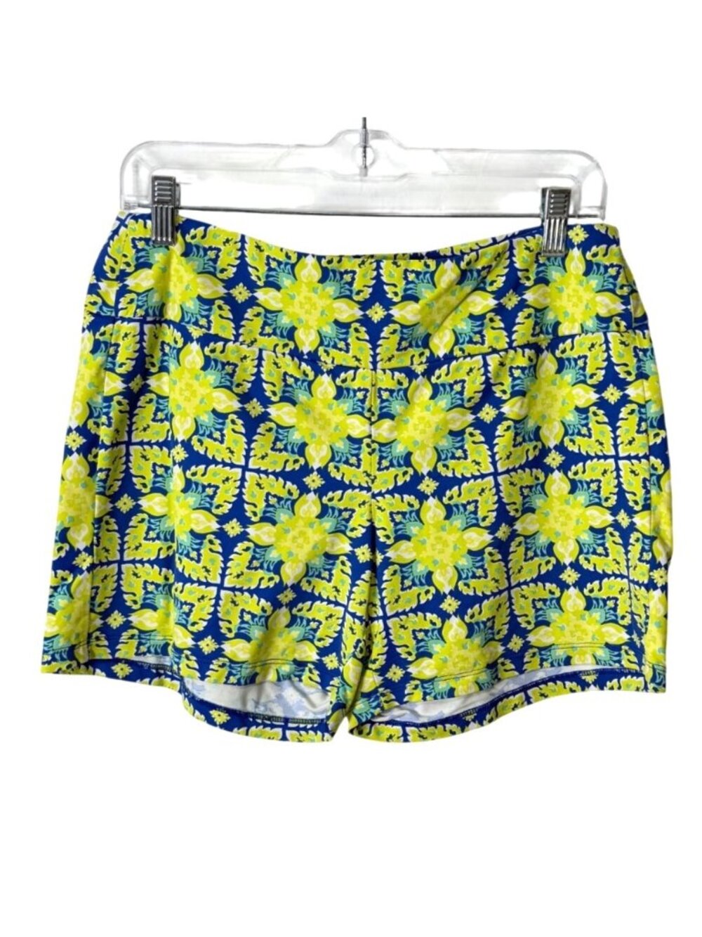 J. McLaughlin Womens Size M Shorts Set of 2 Geometric Blue Green Pull-On Stretch - Picture 2 of 8
